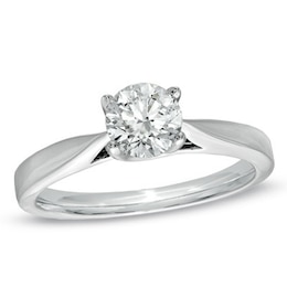 Canadian Ideal 0.70 CT. Certified Diamond Engagement Ring in 14K White Gold (I/I1)