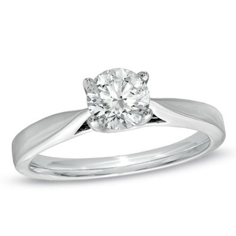 Main Image 1 of Canadian Ideal 0.70 CT. Certified Diamond Engagement Ring in 14K White Gold (I/I1)