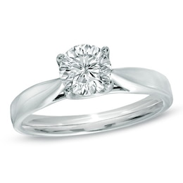 Canadian Ideal 1.00 CT. Certified Diamond Engagement Ring in 14K White Gold (I/I1)