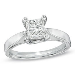 Canadian Ideal 1.00 CT. Princess-Cut Certified Diamond Ring in 14K White Gold (I/I1)