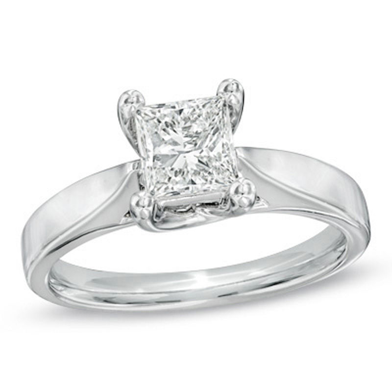 Celebration Canadian Ideal 1.00 CT. Princess-Cut Diamond Ring in 14K White Gold (I/I1)
