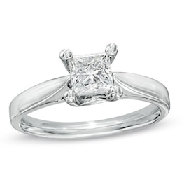 Canadian Ideal 0.70 CT. Princess-Cut Certified Diamond Ring in 14K White Gold (I/I1)