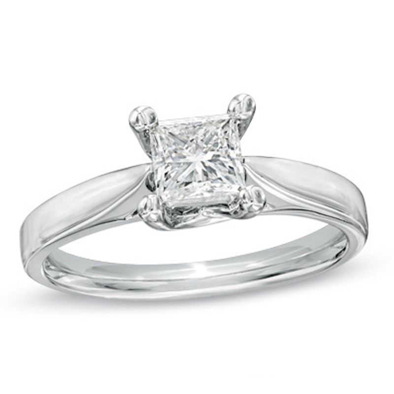 Celebration Canadian Ideal 0.70 CT. Princess-Cut Diamond Ring in 14K White Gold (I/I1)