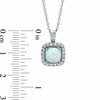 7.0mm Cushion-Cut Lab-Created Opal and White Sapphire Pendant in Sterling Silver