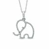 Thumbnail Image 1 of 0.10 CT. T.W. Diamond Elephant Pendant in 10K White Gold
