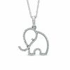 Thumbnail Image 0 of 0.10 CT. T.W. Diamond Elephant Pendant in 10K White Gold