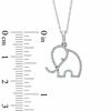 Thumbnail Image 1 of 0.10 CT. T.W. Diamond Elephant Pendant in 10K White Gold