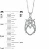 Thumbnail Image 1 of 0.10 CT. T.W. Diamond Owl Pendant in 10K White Gold