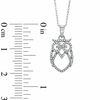 Thumbnail Image 2 of 0.10 CT. T.W. Diamond Owl Pendant in 10K White Gold