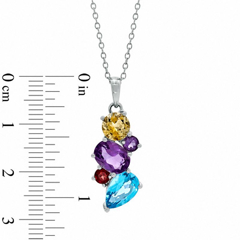 Multi-Gemstone Pendant in Sterling Silver