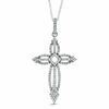 Thumbnail Image 0 of 0.20 CT. T.W. Diamond Open Cross Pendant in 10K White Gold