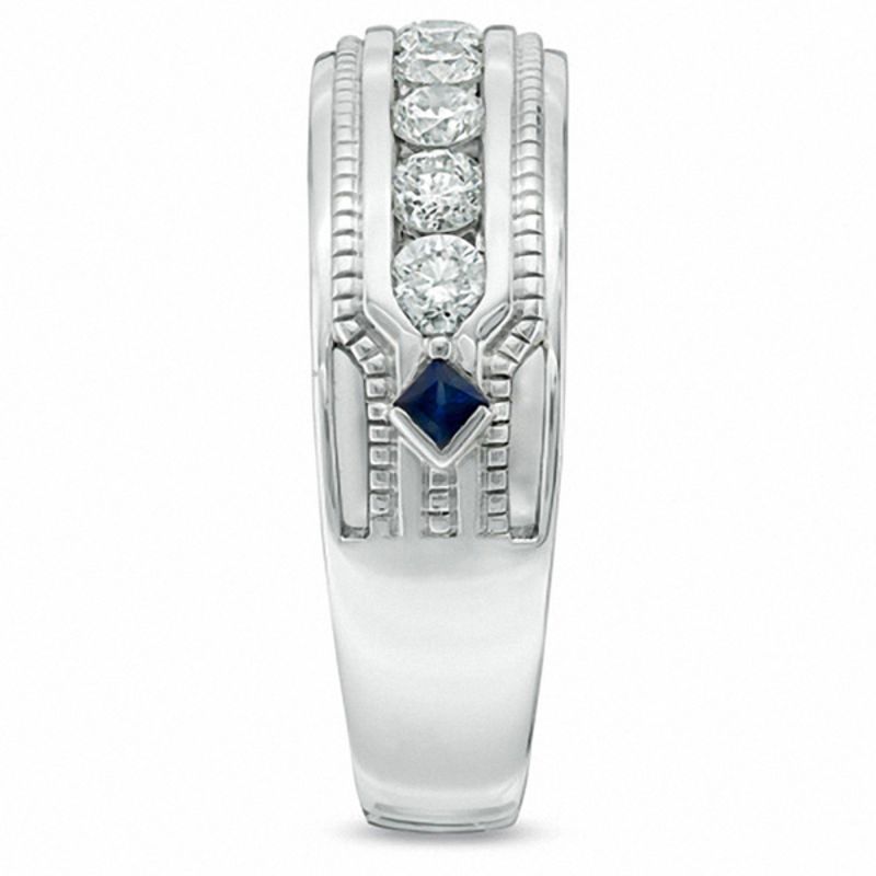 Main Image 3 of Vera Wang Men's 0.95 CT. T.W. Diamond Wedding Band in 14K White Gold