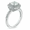 Thumbnail Image 1 of 7.0mm Cushion-Cut Lab-Created White Sapphire Ring in Sterling Silver