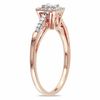 0.19 CT. T.W. Quad Princess-Cut Diamond Square Frame Engagement Ring in 10K Rose Gold