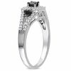 Thumbnail Image 2 of 0.50 CT. T.W. Enhanced Black and White Diamond Three Stone Ring in Sterling Silver