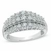 Thumbnail Image 1 of 1.00 CT. T.W. Diamond Triple Row Vintage-Style Anniversary Band in 10K White Gold