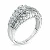 Thumbnail Image 1 of 1.00 CT. T.W. Diamond Triple Row Vintage-Style Anniversary Band in 10K White Gold