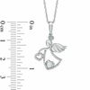 Thumbnail Image 2 of 0.13 CT. T.W. Diamond Angel With Heart Pendant in Sterling Silver
