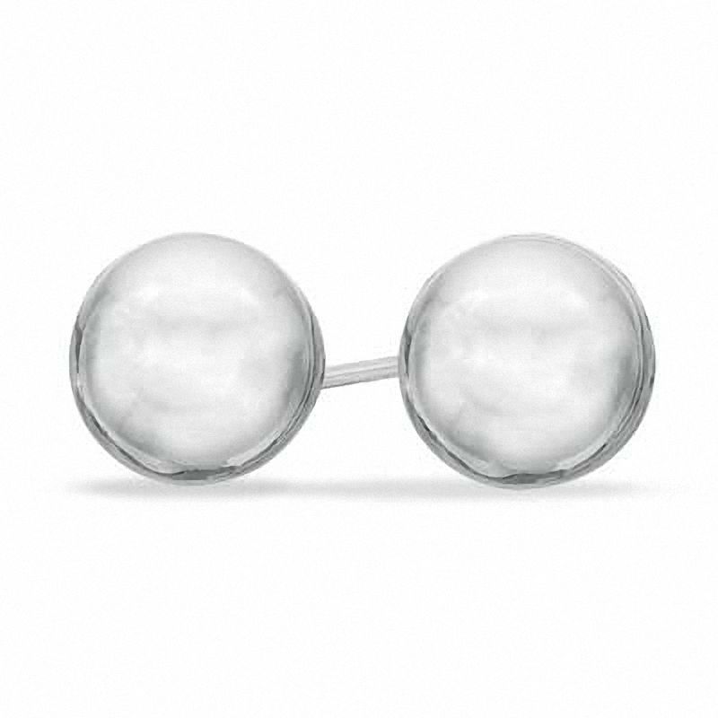 3.0mm Ball Stud Earrings in 14K White Gold|Peoples Jewellers