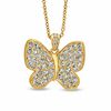 Thumbnail Image 0 of AVA Nadri Crystal Butterfly Pendant in Brass with 18K Gold Plate - 16"