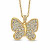 Thumbnail Image 1 of AVA Nadri Crystal Butterfly Pendant in Brass with 18K Gold Plate - 16"