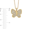 Thumbnail Image 1 of AVA Nadri Crystal Butterfly Pendant in Brass with 18K Gold Plate - 16"