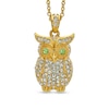 Thumbnail Image 0 of AVA Nadri Crystal Owl Pendant in Brass with 18K Gold Plate - 16"