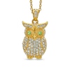 AVA Nadri Crystal Owl Pendant in Brass with 18K Gold Plate - 16"
