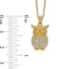 Thumbnail Image 1 of AVA Nadri Crystal Owl Pendant in Brass with 18K Gold Plate - 16"