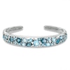 Thumbnail Image 0 of Blue and White Topaz Cuff Bracelet in Sterling Silver
