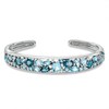 Thumbnail Image 0 of Blue and White Topaz Cuff Bracelet in Sterling Silver