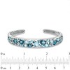 Thumbnail Image 1 of Blue and White Topaz Cuff Bracelet in Sterling Silver