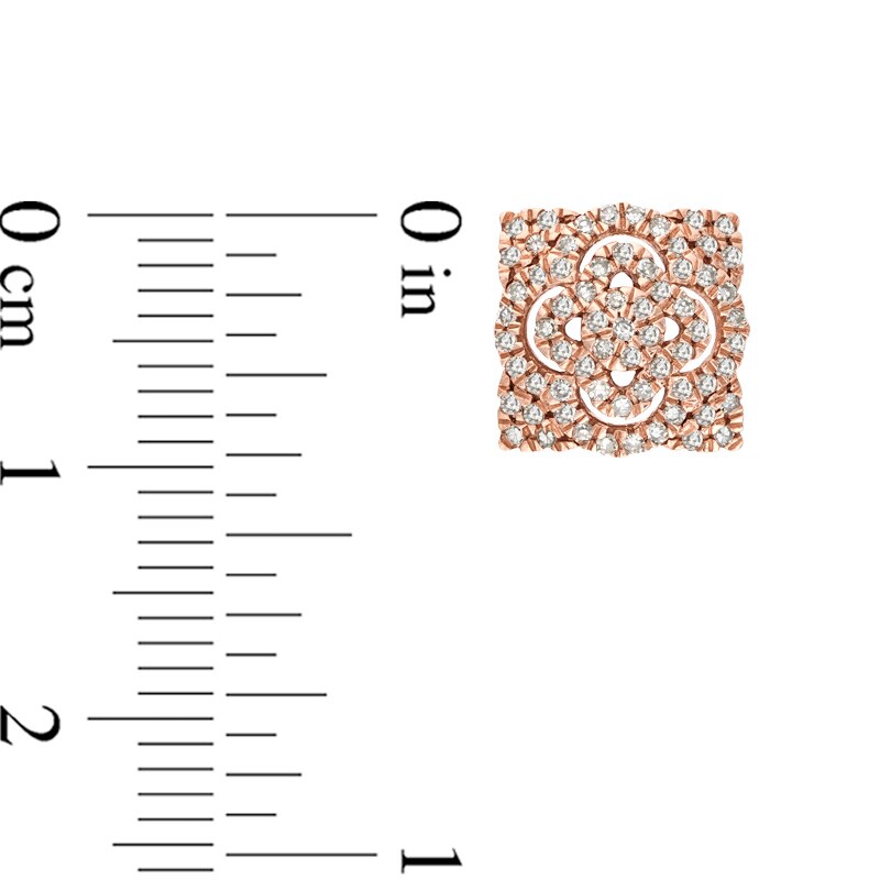 Main Image 2 of 0.40 CT. T.W. Diamond Lace Stud Earrings in 10K Rose Gold