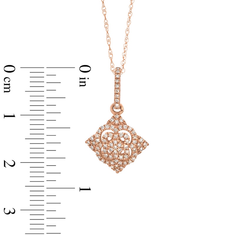 0.20 CT. T.W. Diamond Kite Drop Pendant in 10K Rose Gold