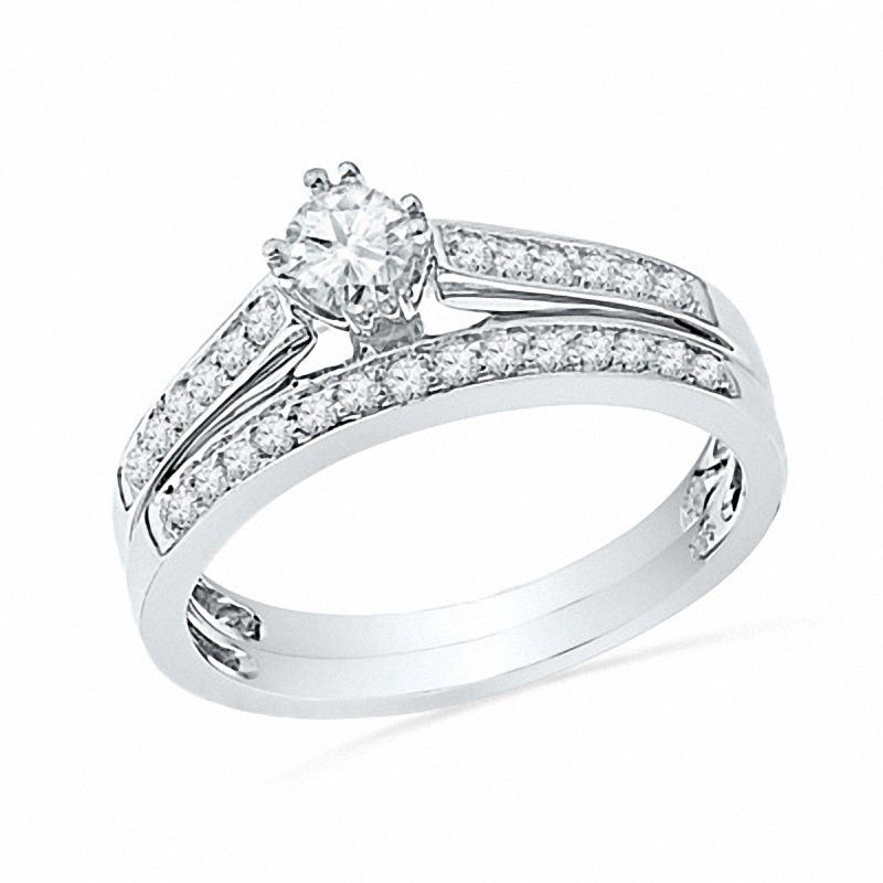 CT. T.W. Diamond Bridal Set in 10K White Gold|Peoples Jewellers