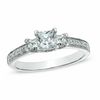0.95 CT. T.W. Princess-Cut Diamond Three Stone Engagement Ring in 10K White Gold