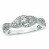 Thumbnail Image 1 of 0.58 CT. T.W. Diamond Three Stone Twist Ring in 10K White Gold