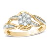 Thumbnail Image 1 of 0.50 CT. T.W. Diamond Cluster Open Waves Ring in 10K Gold