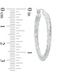 Ridged Hoop Earrings in Sterling Silver