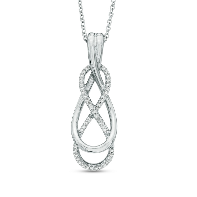 Main Image 1 of 0.10 CT. T.W. Diamond Infinity Pendant in Sterling Silver