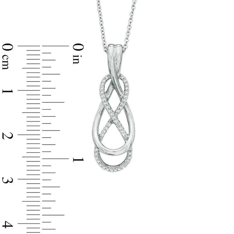 Main Image 2 of 0.10 CT. T.W. Diamond Infinity Pendant in Sterling Silver