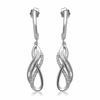 Thumbnail Image 1 of 0.15 CT. T.W. Diamond Layered Infinity Drop Earrings in Sterling Silver