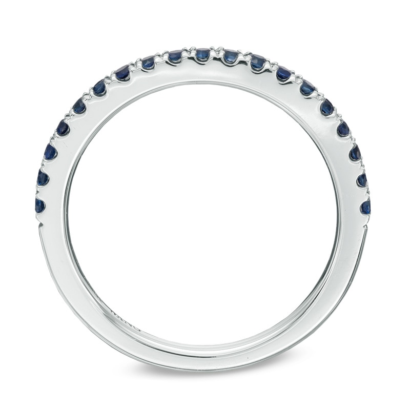 Vera Wang Love Collection Blue Sapphire Wedding Band 14K White Gold