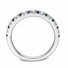 Vera Wang Love Collection 0.14 CT. T.W. Diamond and Blue Sapphire Band in 14K White Gold