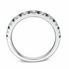 Thumbnail Image 3 of Vera Wang Love Collection 0.12 CT. T.W. Diamond and Blue Sapphire Band in 14K White Gold