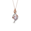 7.5-8.0mm Pink Freshwater Cultured Pearl and Diamond Accent Pendant in 10K Rose Gold