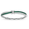 Thumbnail Image 1 of Lab-Created Emerald and White Sapphire Bangle in Sterling Silver