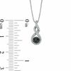 Thumbnail Image 1 of 0.10 CT. T.W. Enhanced Black and White Diamond Cluster Twist Pendant in Sterling Silver