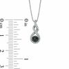 0.10 CT. T.W. Enhanced Black and White Diamond Cluster Twist Pendant in Sterling Silver