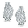 Thumbnail Image 1 of 1.00 CT. T.W. Diamond Cascading Hoop Earrings in 10K White Gold